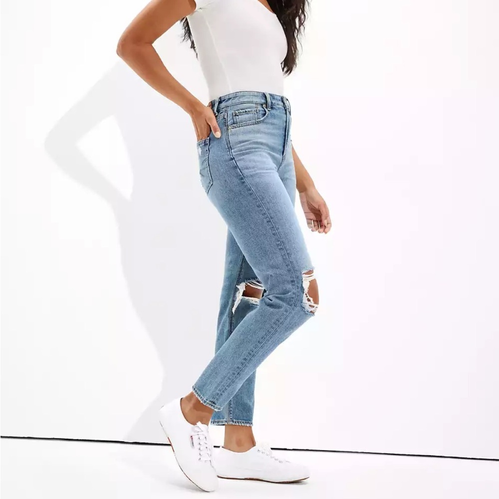 American Eagle Ripped High Waisted Mom Jeans